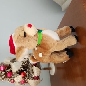 Vintage Dakin plush reindeer fawn stuffed animal Christmas